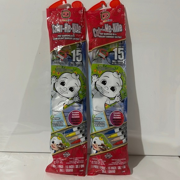 Toys New 2 Pack Kite Colormekite Diamond Kite 15in Tail